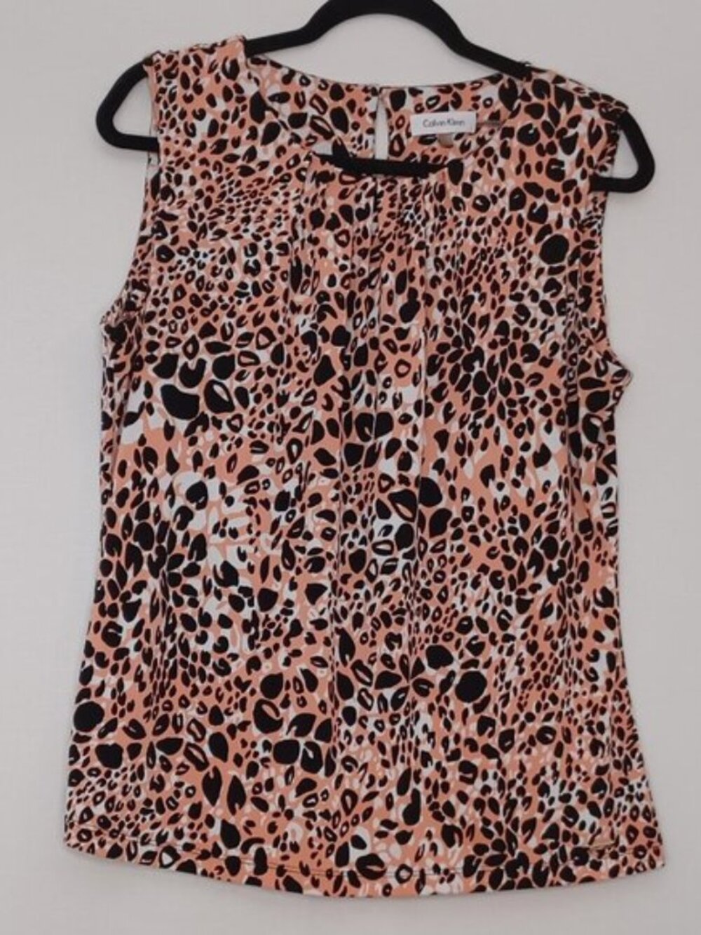Women's Calvin Klein Cheetah Print Sleeveless Blouse‎ Size Large